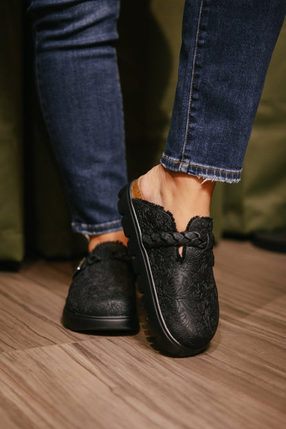 Very G Black Cali Tooled Shoes - Macoma Boutique305 Flats