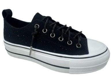 Very G Black Harmon Suede Bling Sneakers - Macoma Boutique301 Sneakers