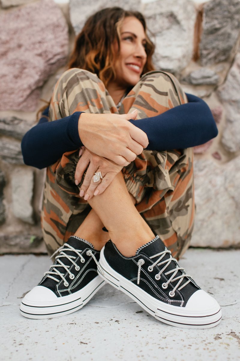 Very G Black Madeline Tooled Sneakers