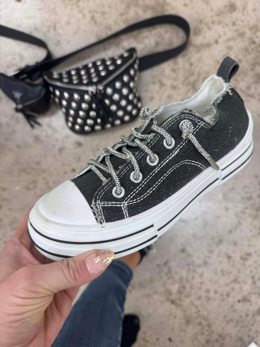 Very G Black Sparkle Aman Sneakers - Macoma Boutique301 Sneakers