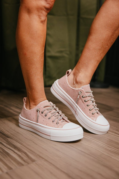 Very G Blush Harmon Suede Bling Sneakers - Macoma Boutique301 Sneakers