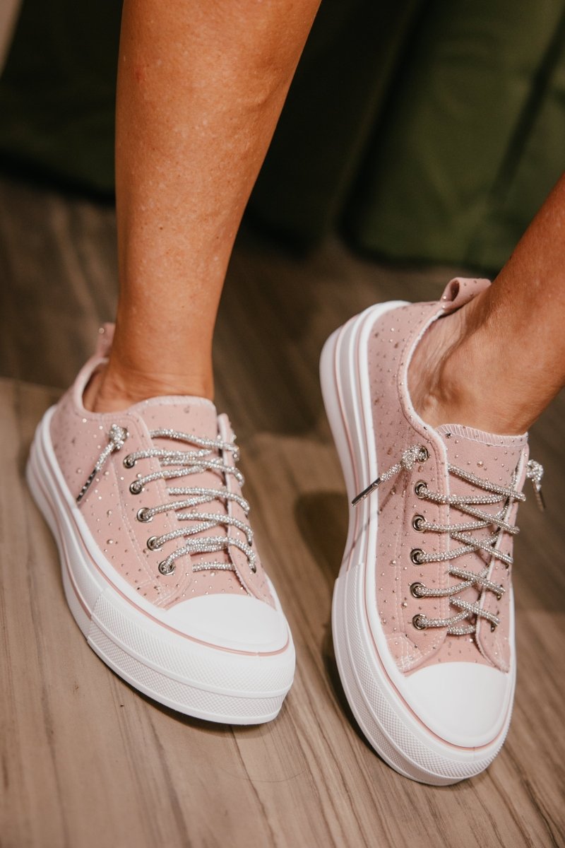 Very G Blush Harmon Suede Bling Sneakers - Macoma Boutique301 Sneakers