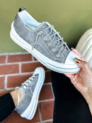 Very G Grey Madeline Tooled Sneakers - Macoma Boutique301 Sneakers