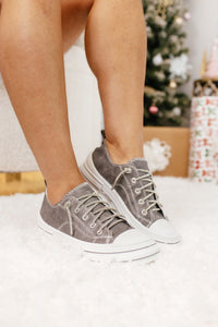 Very G Grey Madeline Tooled Sneakers