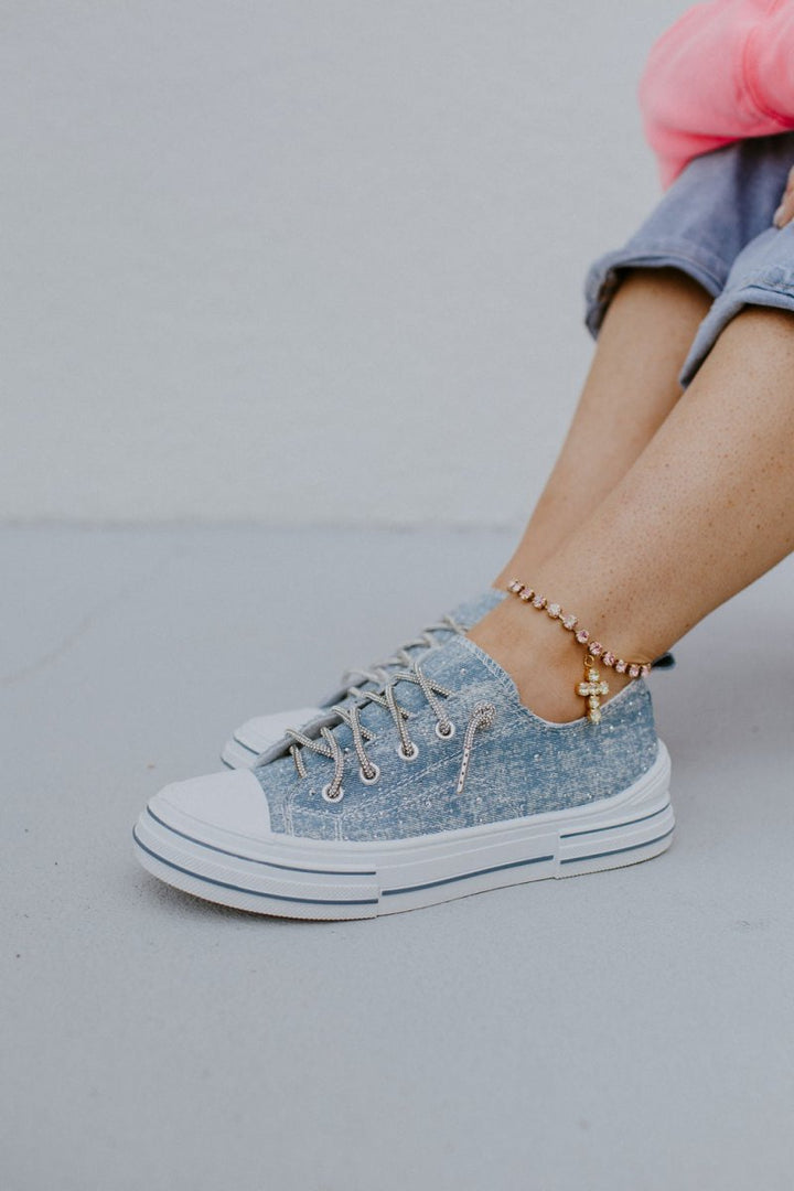 Very G Light Blue Aman Denim Sneakers - Macoma Boutique301 Sneakers