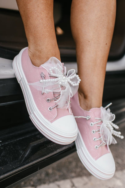 Very G Natural Aman Pearls Sneakers In Light Pink - Macoma Boutique301 Sneakers