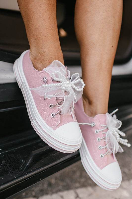 Very G Natural Aman Pearls Sneakers In Light Pink - Macoma Boutique301 Sneakers