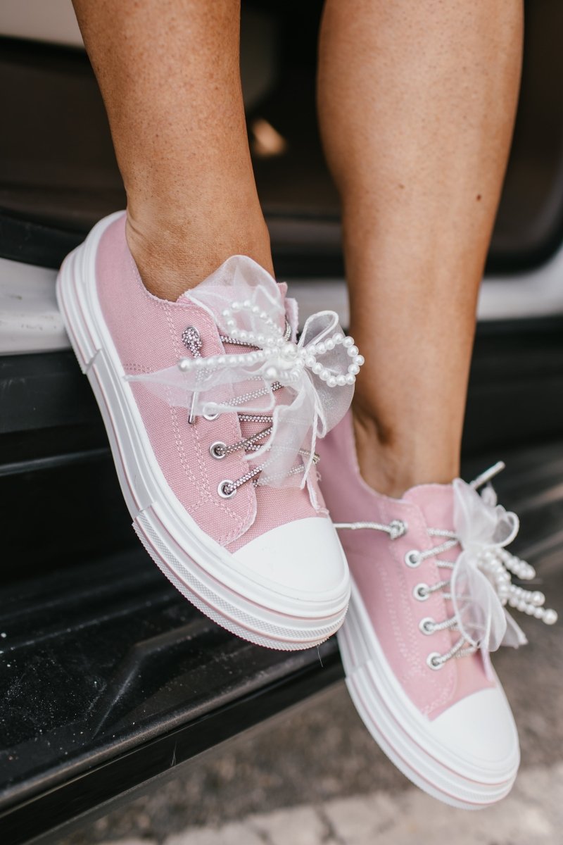 Very G Natural Aman Pearls Sneakers In Light Pink - Macoma Boutique301 Sneakers