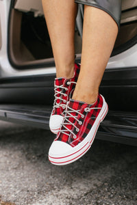 Very G Red Plaid Aman Sneakers