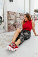 Very G Red Plaid Aman Sneakers - Macoma Boutique301 Sneakers