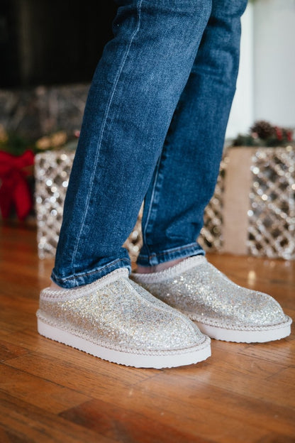 Very G Silver Georgina Glitter Shoes - Macoma Boutique303 Mules & Boots