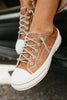 Very G Tan Madeline Tooled Sneakers - Macoma Boutique301 Sneakers