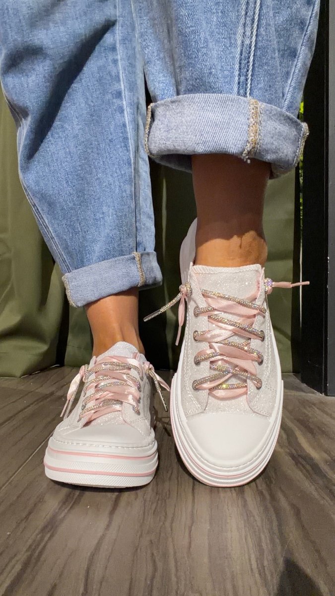 Very G White Glitter Aman Mary's Version Sneakers - Macoma Boutique301 Sneakers