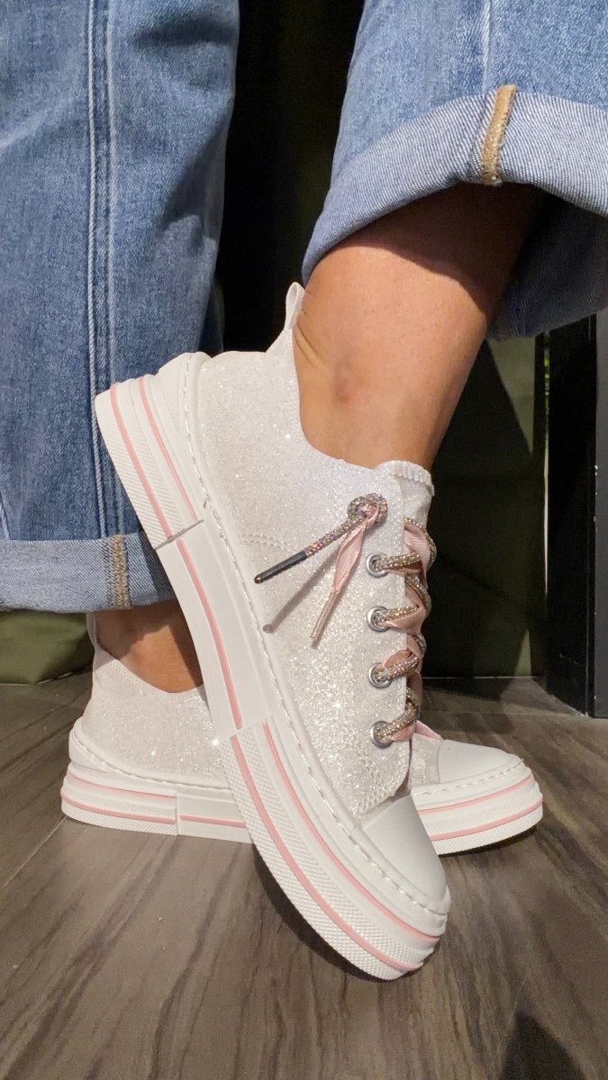 Very G White Glitter Aman Mary's Version Sneakers - Macoma Boutique301 Sneakers