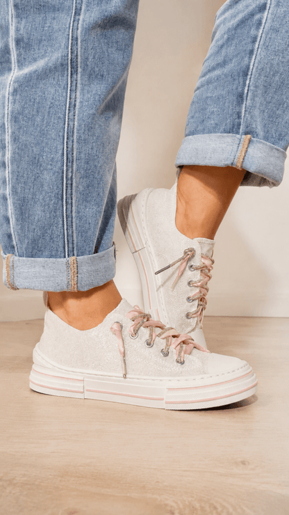 Very G White Glitter Aman Mary's Version Sneakers - Macoma Boutique301 Sneakers