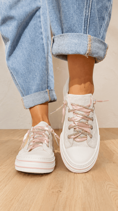 Very G White Glitter Aman Mary's Version Sneakers - Macoma Boutique301 Sneakers