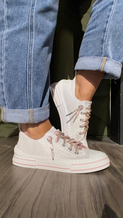 Very G White Glitter Aman Mary's Version Sneakers - Macoma Boutique301 Sneakers