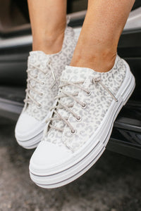 Very G White Silver Print Aman Sneakers