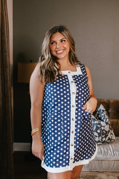 Vintage Prep Polkadot Dress - Macoma Boutique250 Dresses