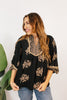 Wanderlust Embroidered Top - Macoma Boutique120 Long Sleeve