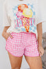Wear All Day Shorts In Pink Gingham - Reg & Curvy - Macoma Boutique180 Shorts