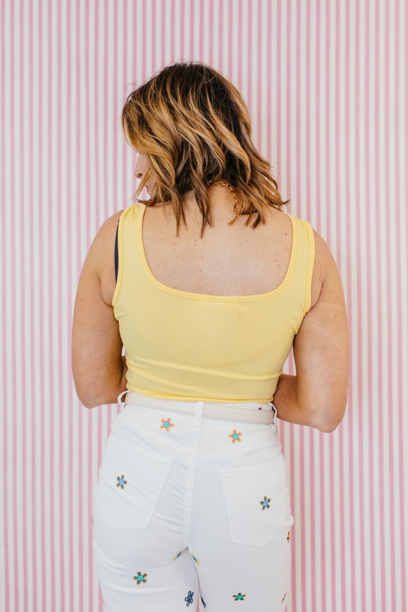 Wear Everywhere Tank Top In Bright Yellow - Reg & Curvy - Macoma Boutique110 Tanks