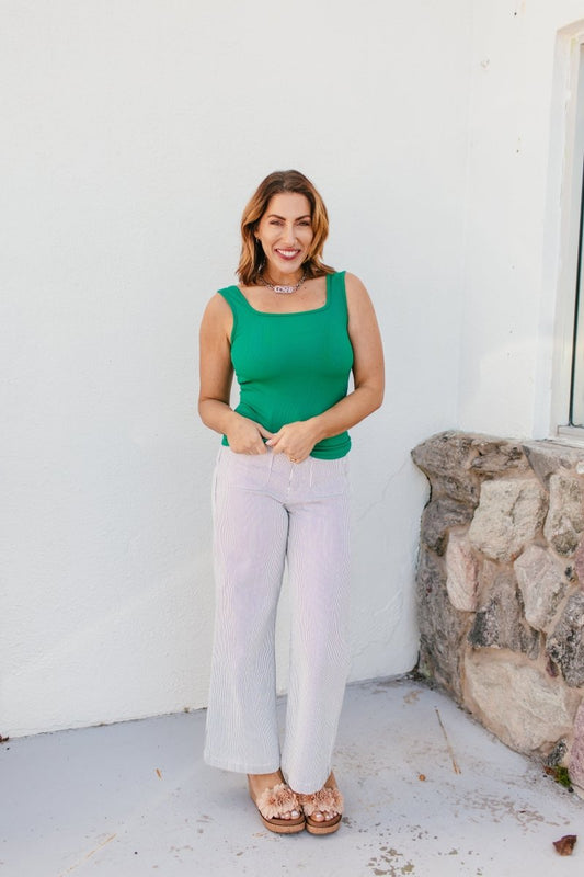 Wear Everywhere Tank Top In Kelly Green - Reg & Curvy - Macoma Boutique110 Tanks