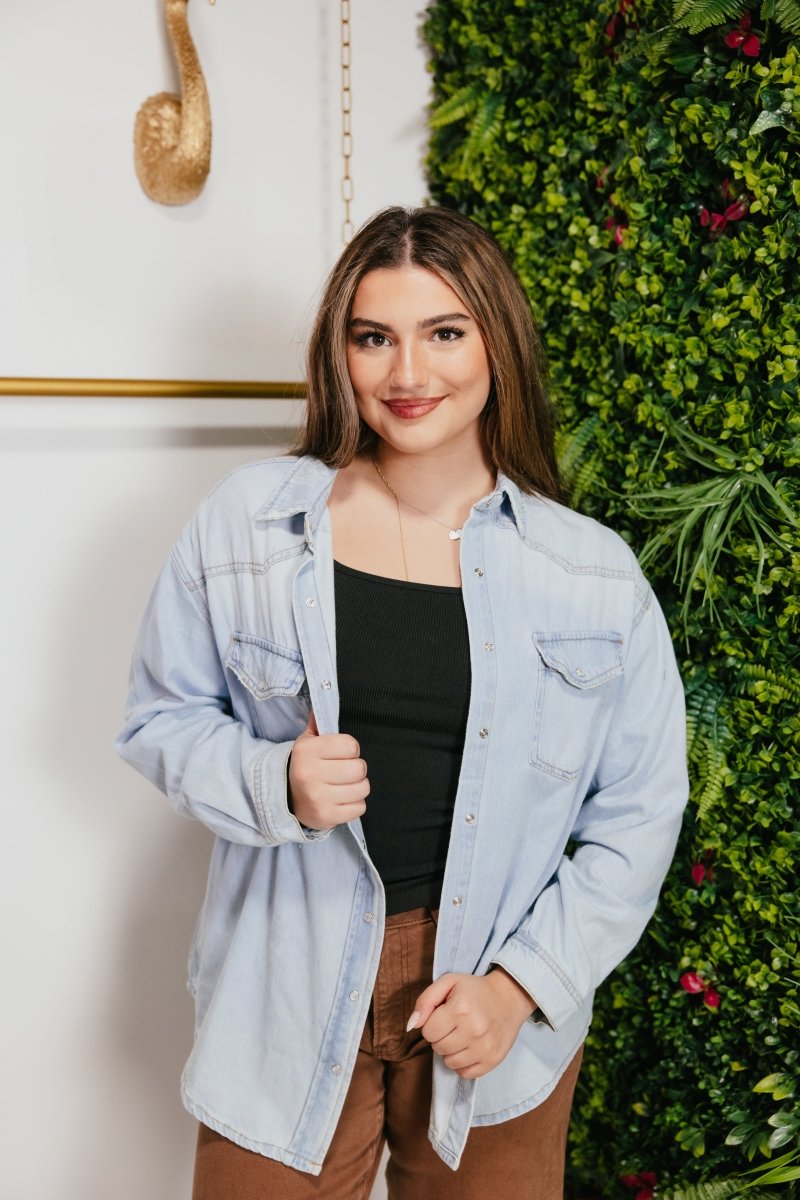 Wear It Your Way Denim Shirt - Reg & Curvy - Macoma Boutique170 Denim