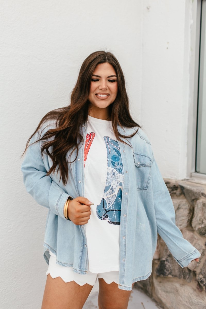 Wear It Your Way Denim Shirt - Reg & Curvy - Macoma Boutique170 Denim