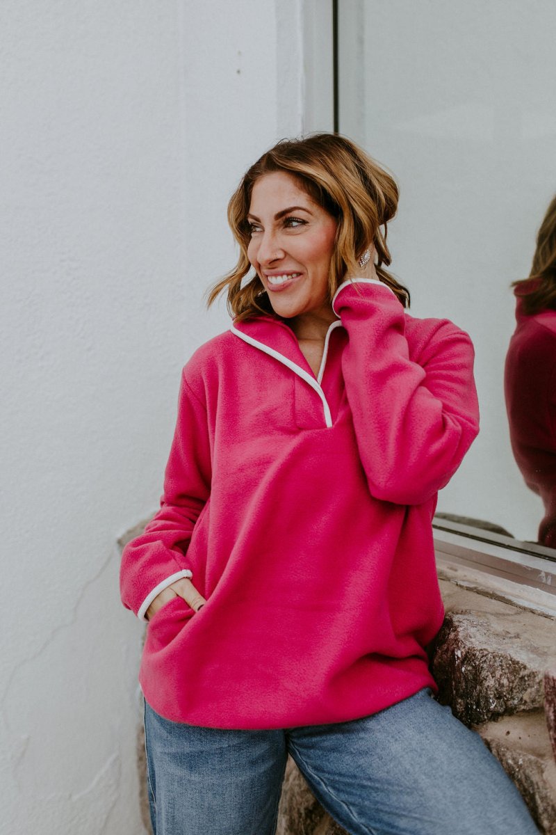 Weekend Ready Pullover In Pink - Reg & Curvy - Macoma Boutique130 Sweaters