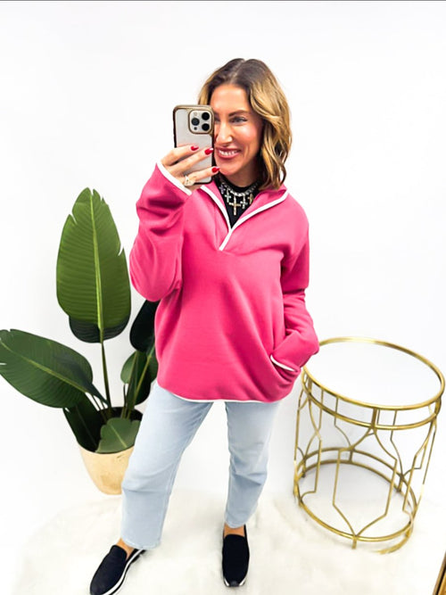 Weekend Ready Pullover In Pink - Reg & Curvy - Macoma Boutique130 Sweaters