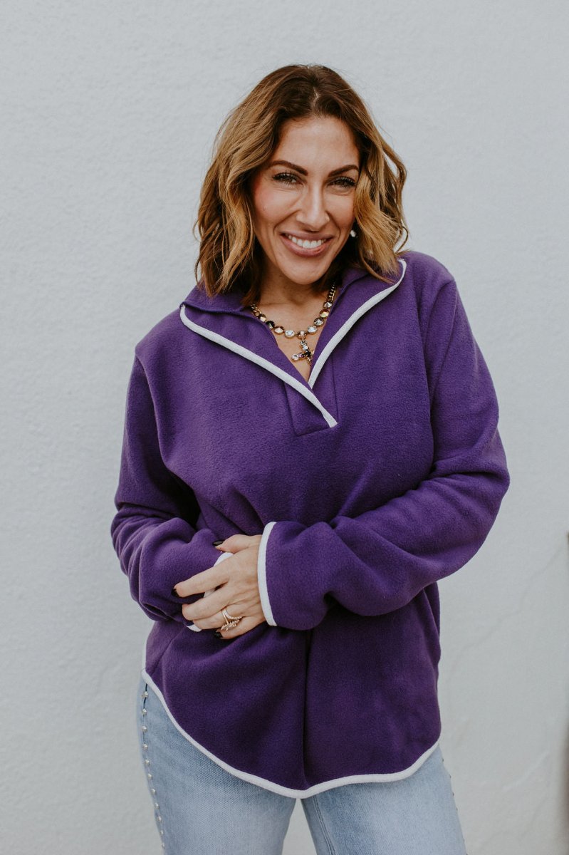 Weekend Ready Pullover In Purple - Reg & Curvy