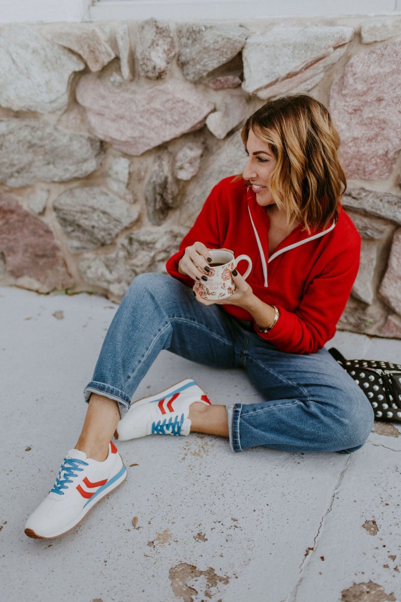 Weekend Ready Pullover In Red - Reg & Curvy