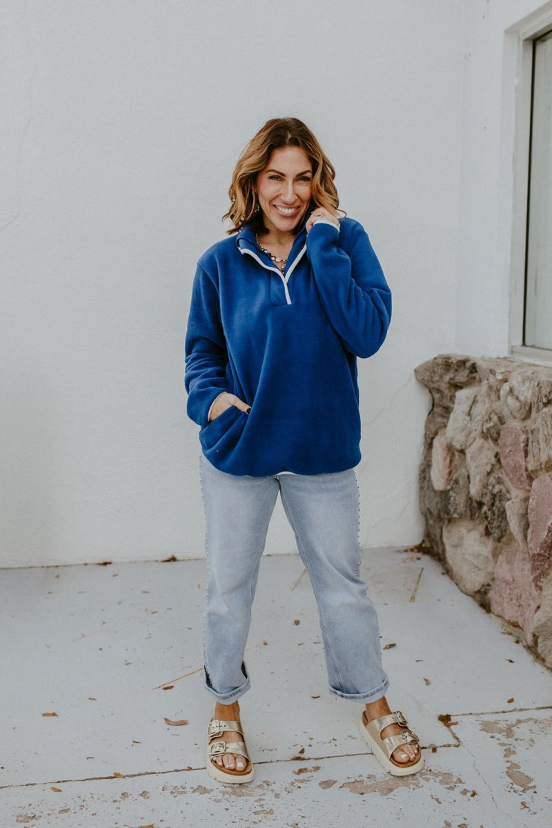 Weekend Ready Pullover In Royal - Reg & Curvy - Macoma Boutique130 Sweaters