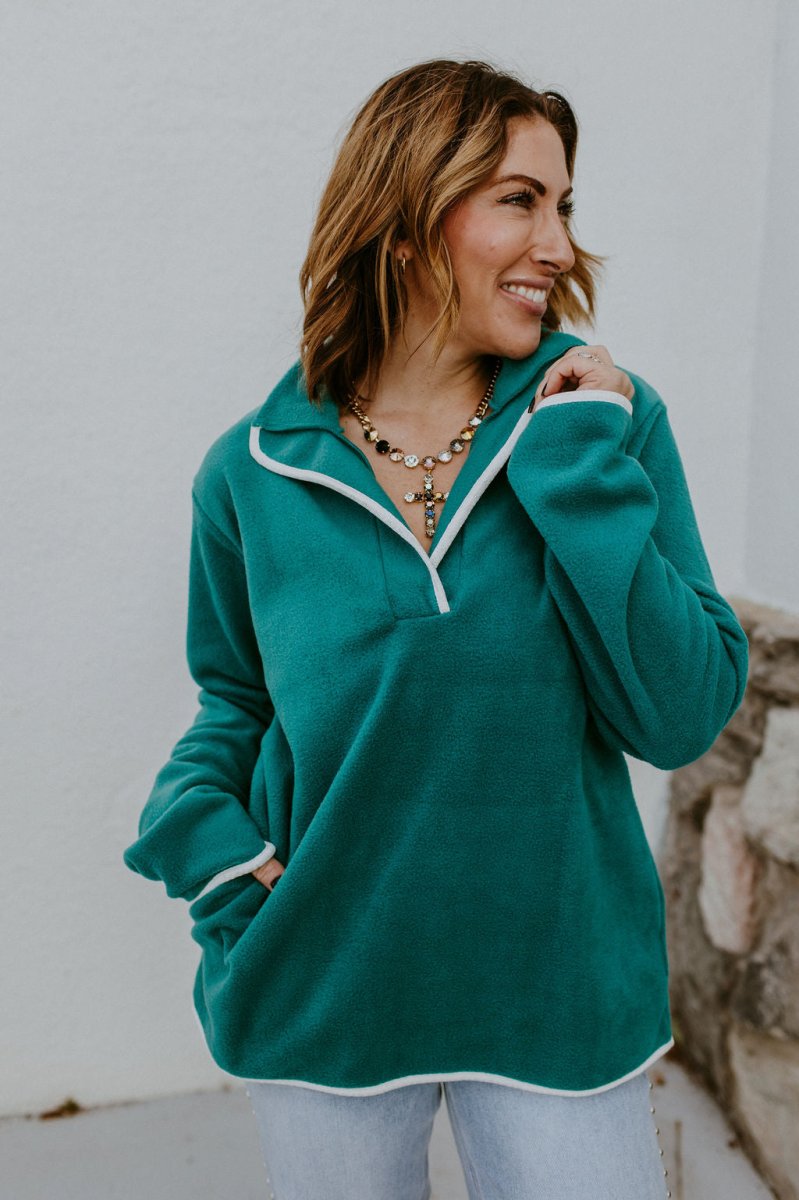 Weekend Ready Pullover In Turqouise - Reg & Curvy
