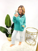 Weekend Ready Pullover In Turqouise - Reg & Curvy - Macoma Boutique130 Sweaters