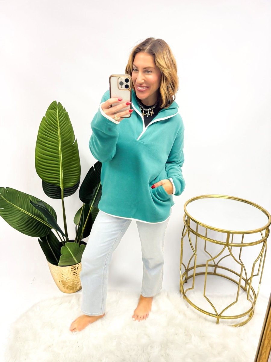 Weekend Ready Pullover In Turqouise - Reg & Curvy