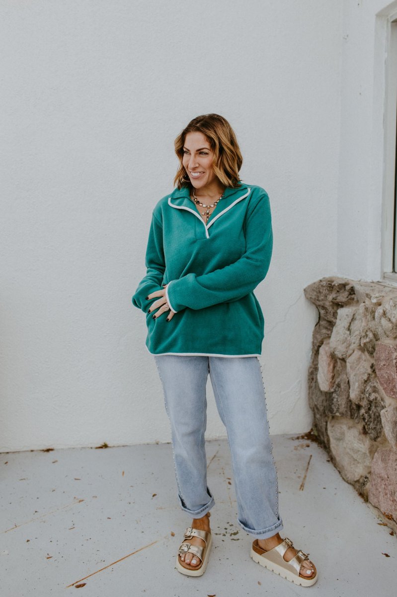Weekend Ready Pullover In Turqouise - Reg & Curvy