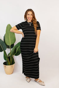 BLACK FRIDAY DEAL : Weekend Stroll Striped Midi Dress-FINAL SALE