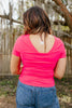 What's The Scoop Top In Flamingo Pink - Macoma Boutique100 Short Sleeve