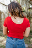 What's The Scoop Top In Red - Macoma Boutique100 Short Sleeve