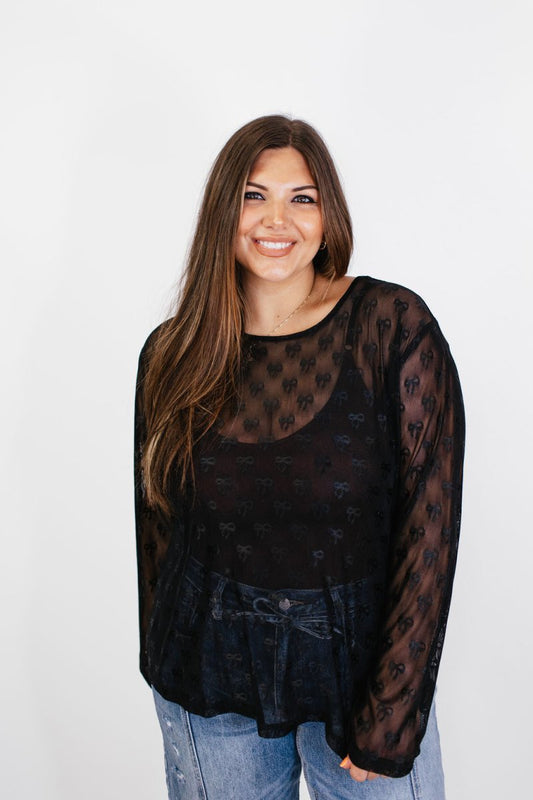 Whisper Lace Top - Reg/Curvy - FINAL SALE - Macoma Boutique120 Long Sleeve