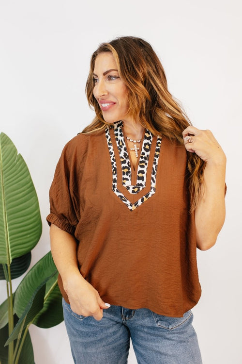 Wild Detail Neutral Top - Macoma Boutique100 Short Sleeve