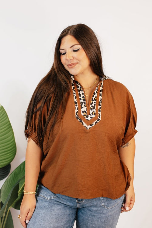 Wild Detail Neutral Top - Macoma Boutique100 Short Sleeve