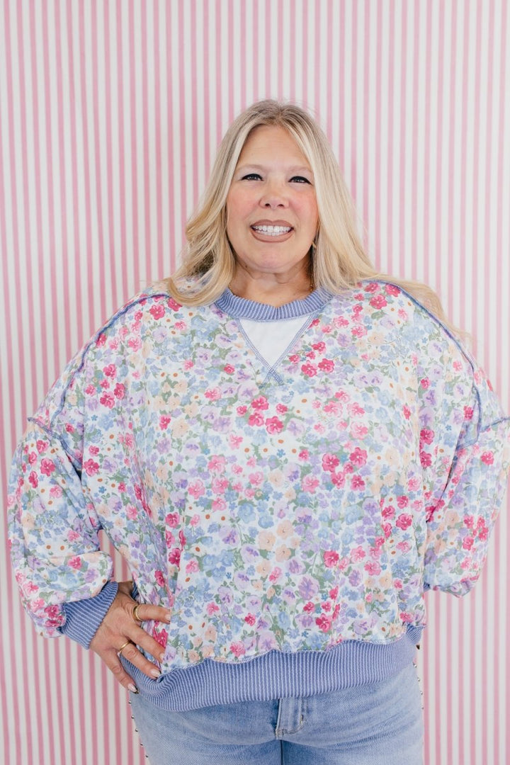 Wildflower Sky Top - Reg & Curvy - Macoma Boutique120 Long Sleeve
