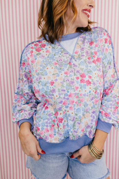 Wildflower Sky Top - Reg & Curvy - Macoma Boutique120 Long Sleeve