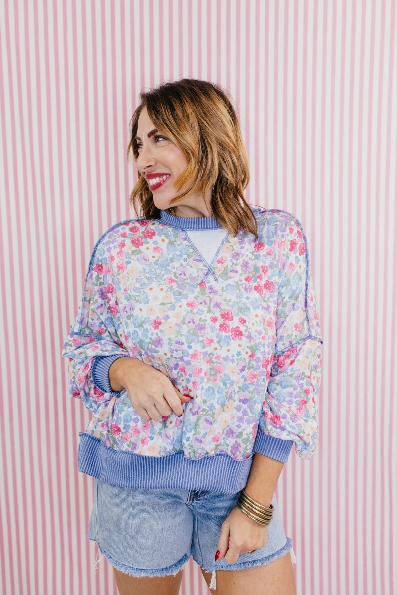 Wildflower Sky Top - Reg & Curvy - Macoma Boutique120 Long Sleeve