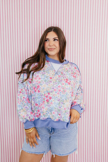 Wildflower Sky Top - Reg & Curvy - Macoma Boutique120 Long Sleeve