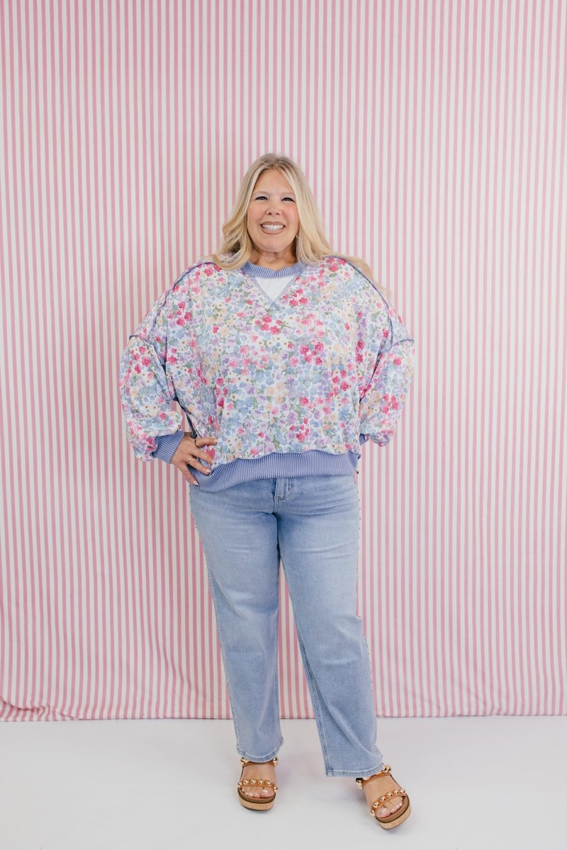 Wildflower Sky Top - Reg & Curvy - Macoma Boutique120 Long Sleeve