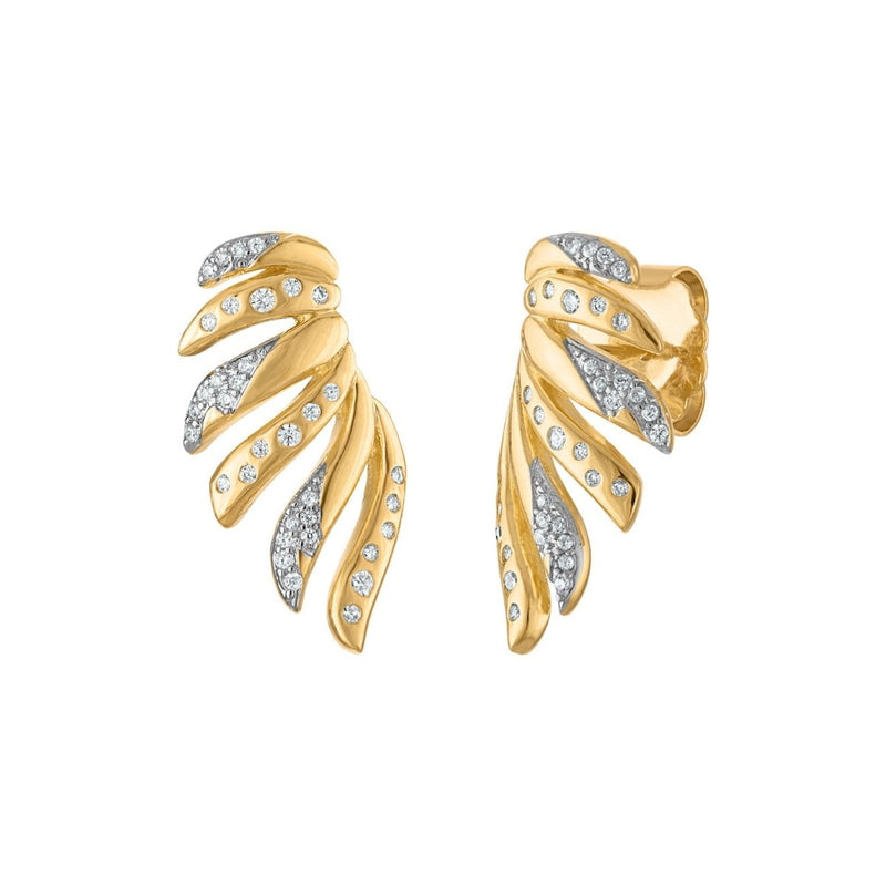 Wings Ear Climber Earrings in Silver/Gold